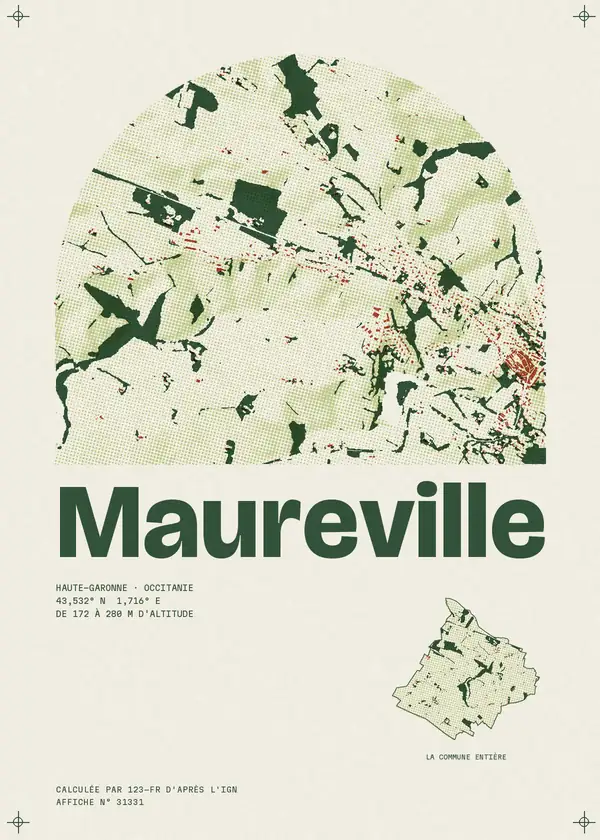 Affiche de Maureville, calculée par 123-fr d'après l'IGN