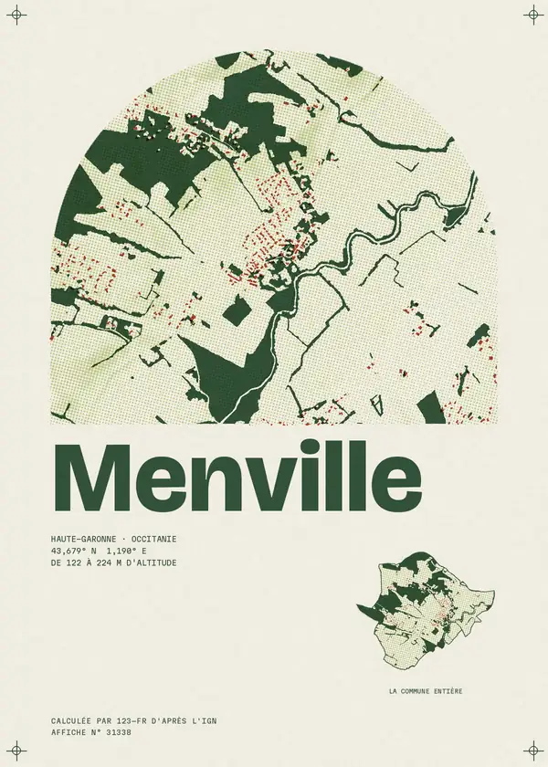 Affiche de Menville, calculée par 123-fr d'après l'IGN