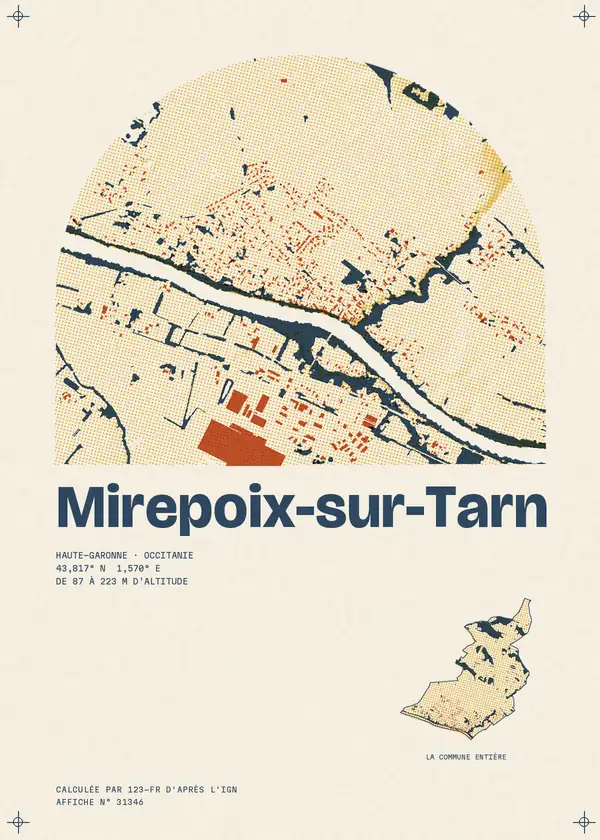 Affiche de Mirepoix-sur-Tarn, calculée par 123-fr d'après l'IGN
