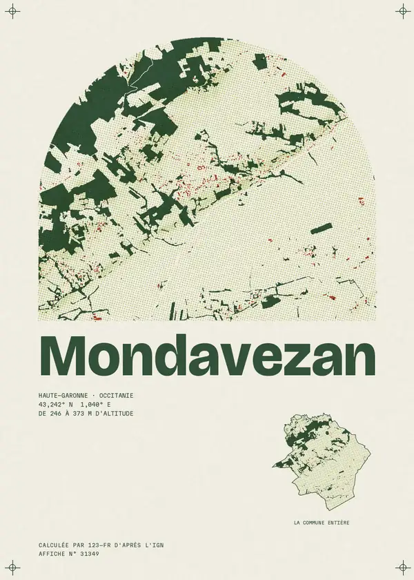 Affiche de Mondavezan, calculée par 123-fr d'après l'IGN