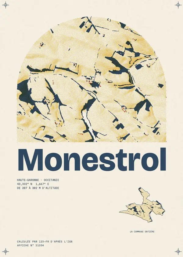 Affiche de Monestrol, calculée par 123-fr d'après l'IGN