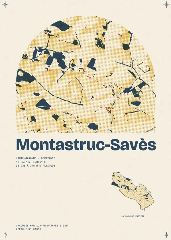 Affiche de Montastruc-Savès, calculée par 123-fr d'après l'IGN