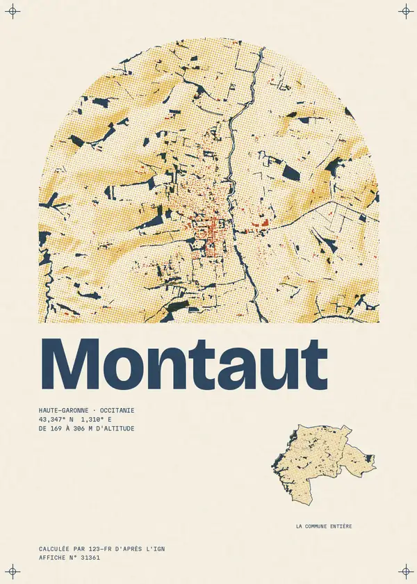 Affiche de Montaut, calculée par 123-fr d'après l'IGN