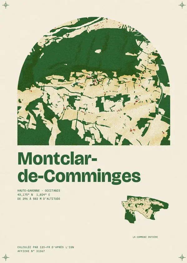 Affiche de Montclar-de-Comminges, calculée par 123-fr d'après l'IGN