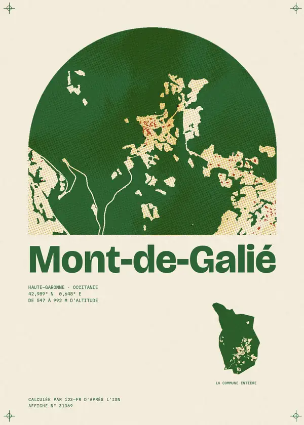 Affiche de Mont-de-Galié, calculée par 123-fr d'après l'IGN