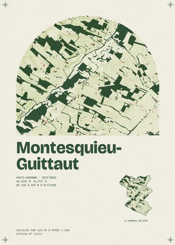 Affiche de Montesquieu-Guittaut, calculée par 123-fr d'après l'IGN