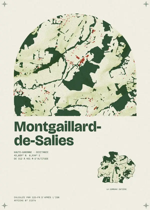 Affiche de Montgaillard-de-Salies, calculée par 123-fr d'après l'IGN