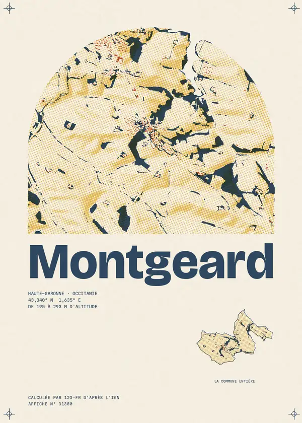 Affiche de Montgeard, calculée par 123-fr d'après l'IGN
