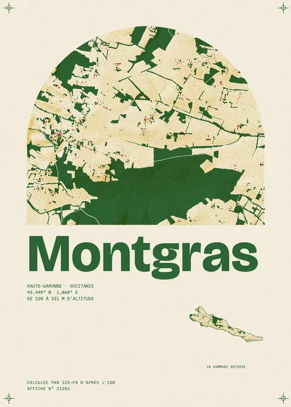 Affiche de Montgras, calculée par 123-fr d'après l'IGN