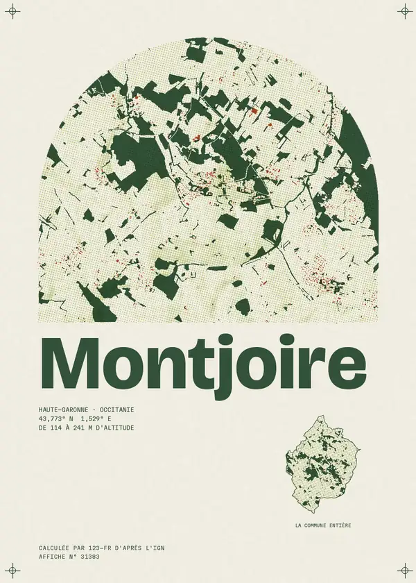 Affiche de Montjoire, calculée par 123-fr d'après l'IGN