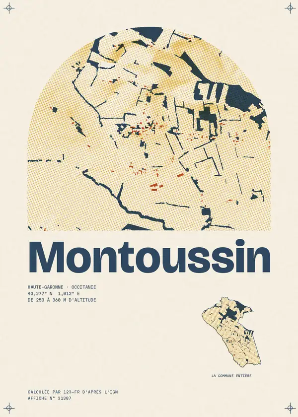 Affiche de Montoussin, calculée par 123-fr d'après l'IGN