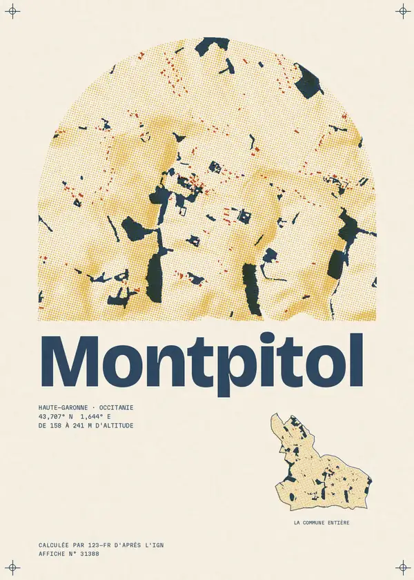 Affiche de Montpitol, calculée par 123-fr d'après l'IGN