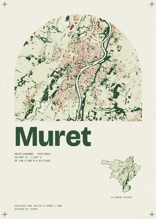 Affiche de Muret, calculée par 123-fr d'après l'IGN