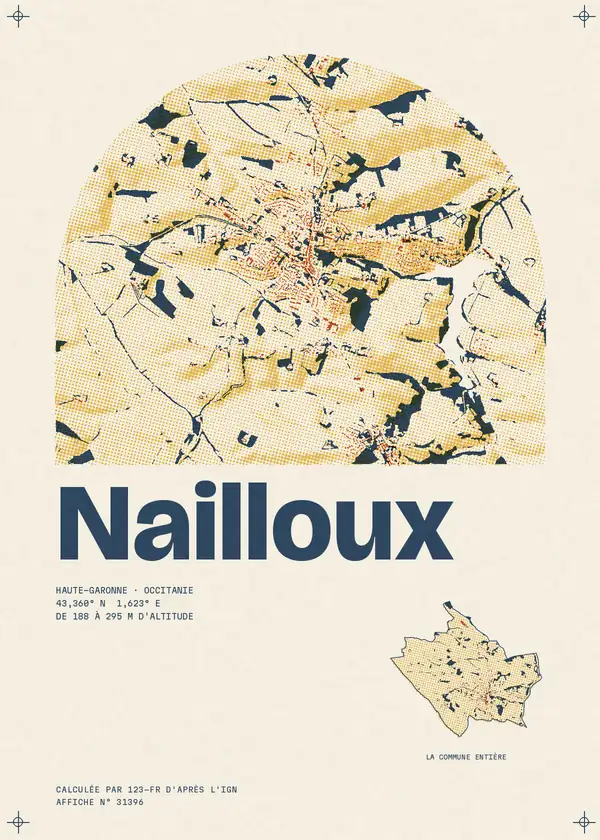 Affiche de Nailloux, calculée par 123-fr d'après l'IGN