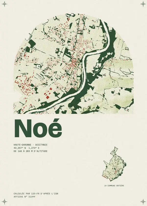 Affiche de Noé, calculée par 123-fr d'après l'IGN