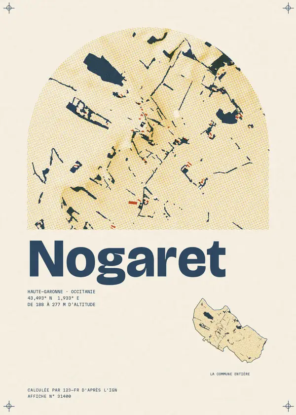 Affiche de Nogaret, calculée par 123-fr d'après l'IGN