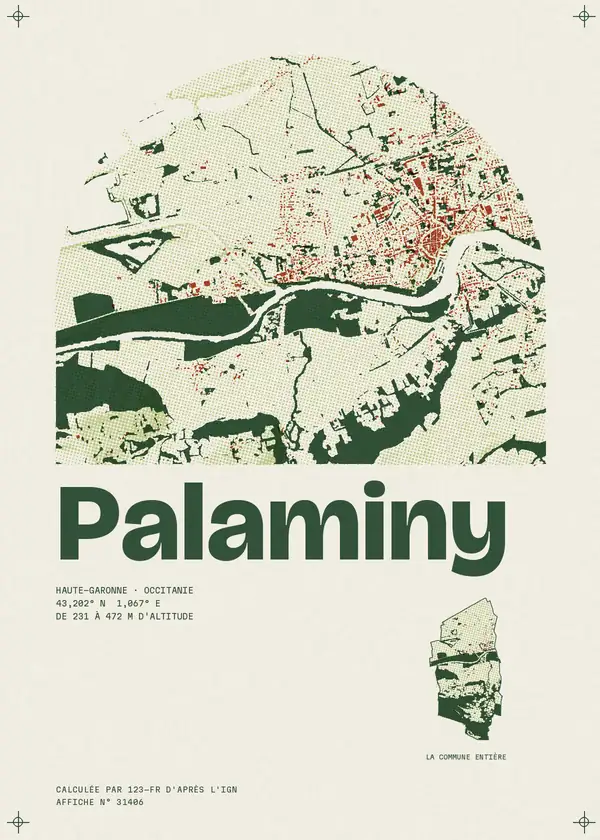 Affiche de Palaminy, calculée par 123-fr d'après l'IGN