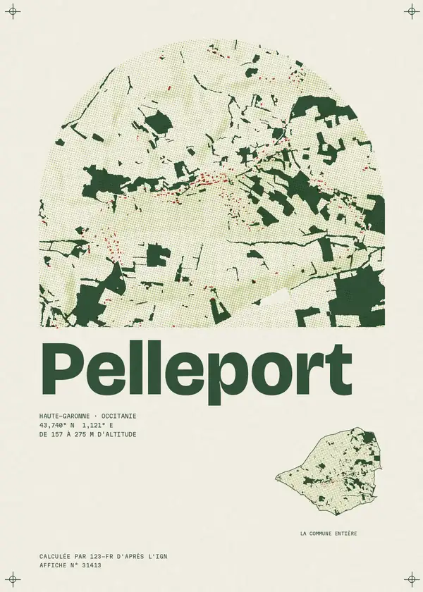 Affiche de Pelleport, calculée par 123-fr d'après l'IGN
