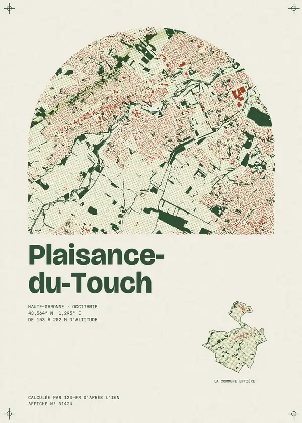 Affiche de Plaisance-du-Touch, calculée par 123-fr d'après l'IGN