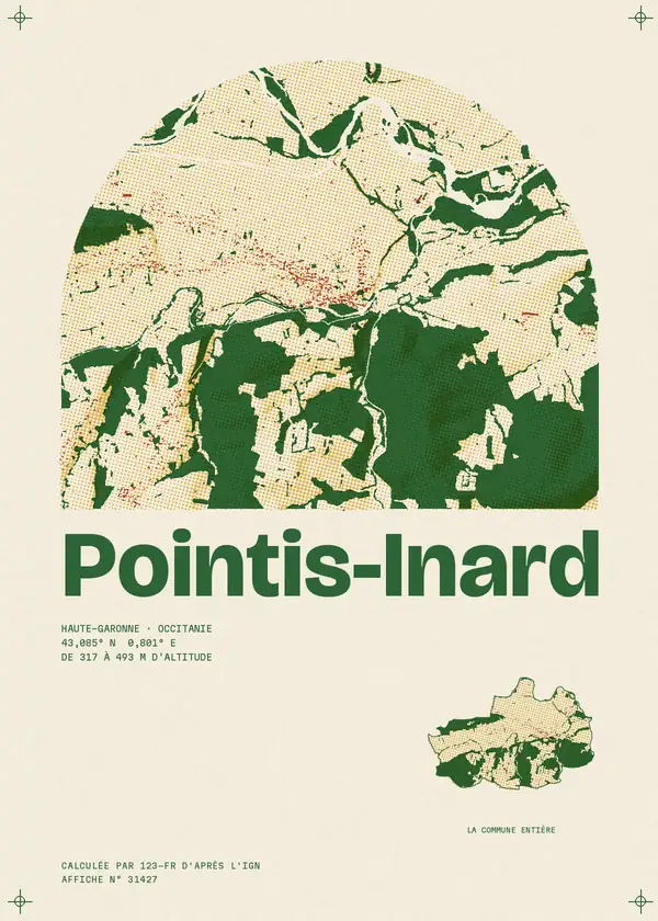 Affiche de Pointis-Inard, calculée par 123-fr d'après l'IGN