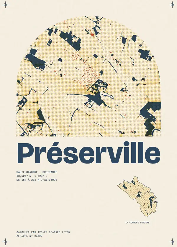 Affiche de Préserville, calculée par 123-fr d'après l'IGN