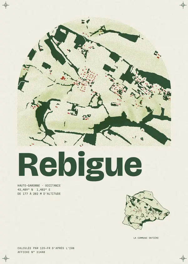 Affiche de Rebigue, calculée par 123-fr d'après l'IGN
