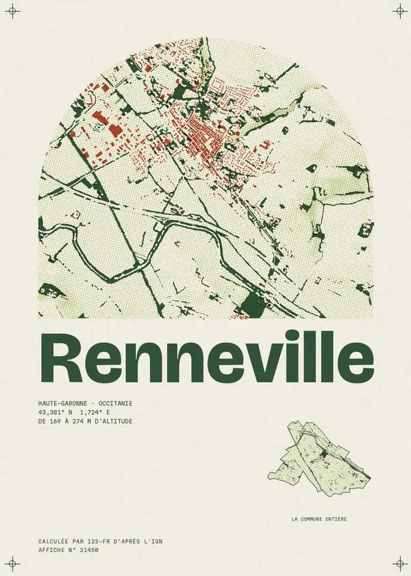 Affiche de Renneville, calculée par 123-fr d'après l'IGN