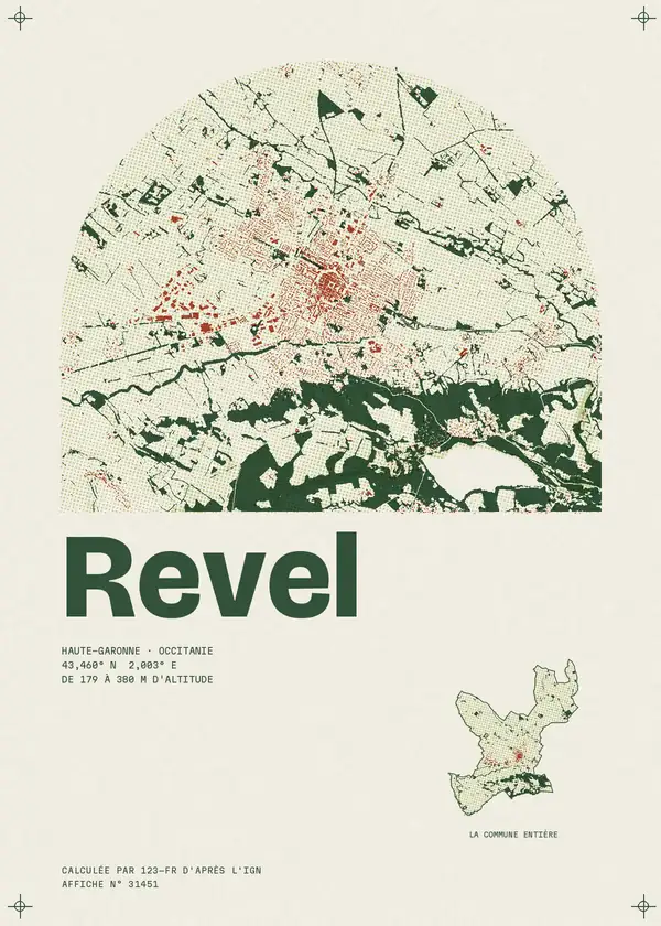 Affiche de Revel, calculée par 123-fr d'après l'IGN