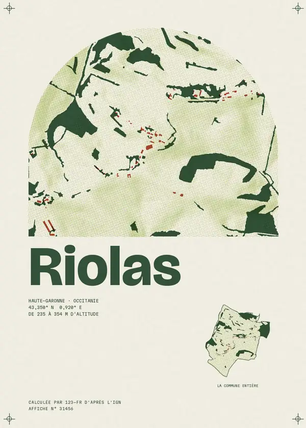 Affiche de Riolas, calculée par 123-fr d'après l'IGN