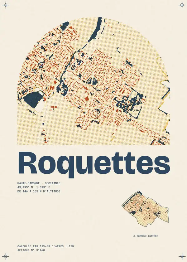 Affiche de Roquettes, calculée par 123-fr d'après l'IGN