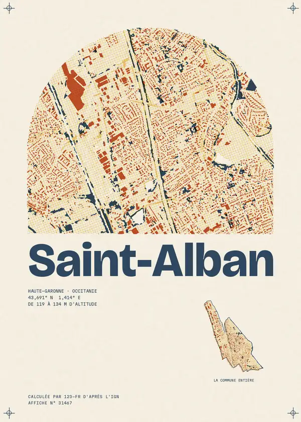 Affiche de Saint-Alban, calculée par 123-fr d'après l'IGN