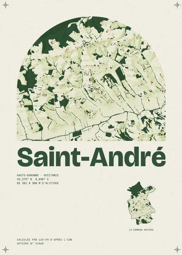 Affiche de Saint-André, calculée par 123-fr d'après l'IGN
