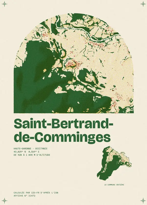 Affiche de Saint-Bertrand-de-Comminges, calculée par 123-fr d'après l'IGN
