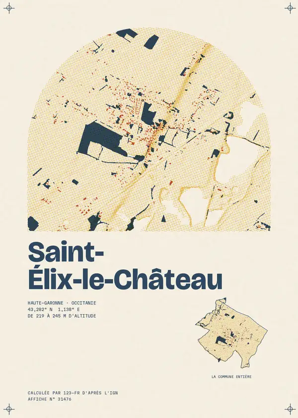 Affiche de Saint-Élix-le-Château, calculée par 123-fr d'après l'IGN