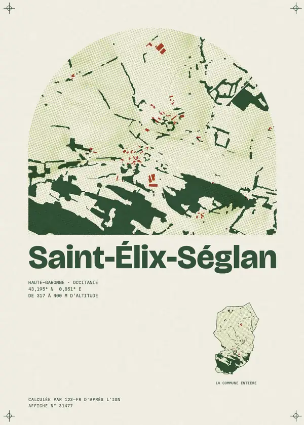 Affiche de Saint-Élix-Séglan, calculée par 123-fr d'après l'IGN