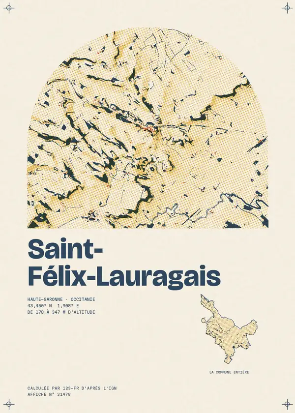 Affiche de Saint-Félix-Lauragais, calculée par 123-fr d'après l'IGN
