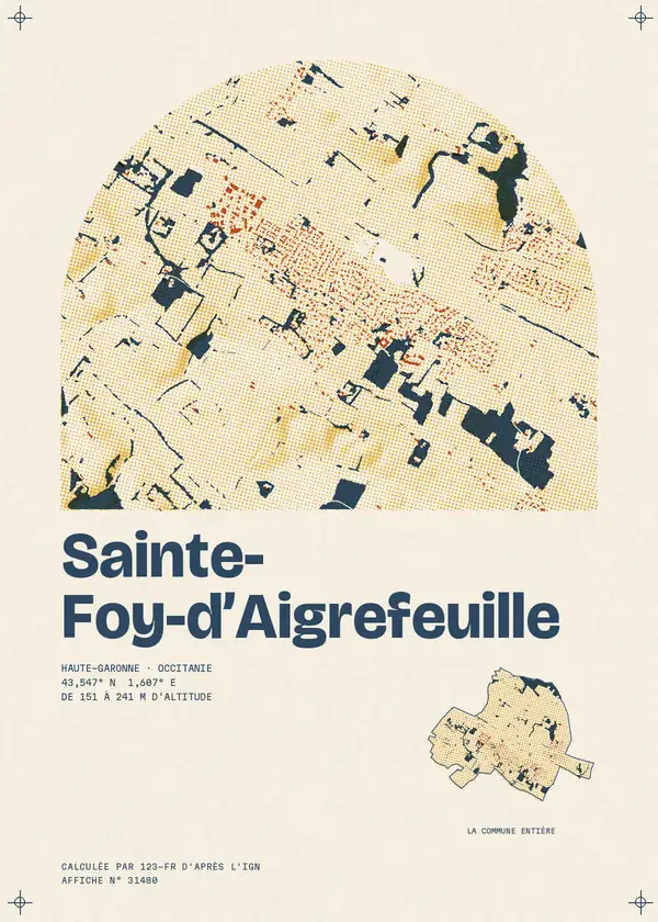 Affiche de Sainte-Foy-d'Aigrefeuille, calculée par 123-fr d'après l'IGN