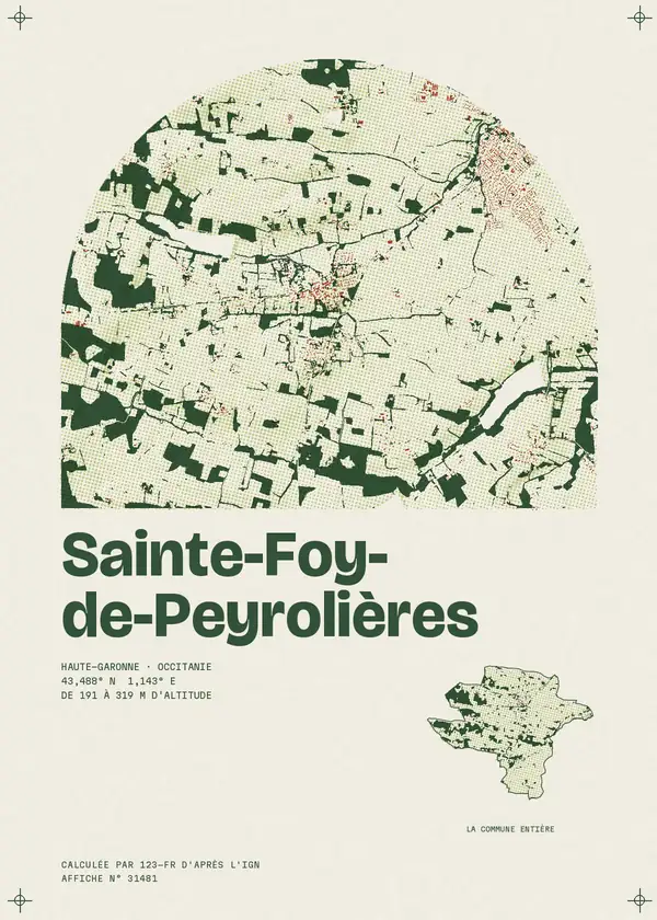 Affiche de Sainte-Foy-de-Peyrolières, calculée par 123-fr d'après l'IGN