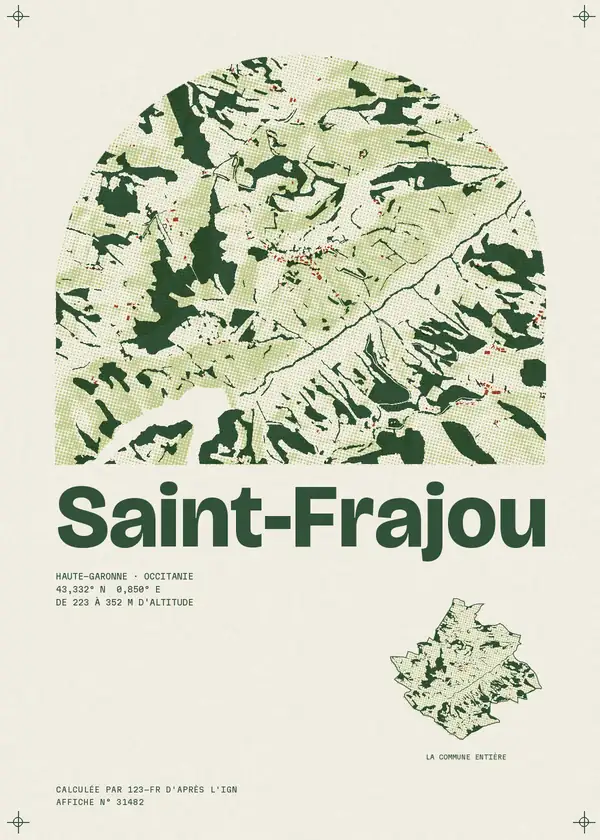 Affiche de Saint-Frajou, calculée par 123-fr d'après l'IGN