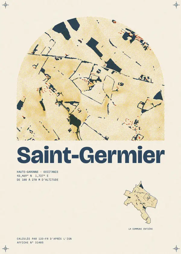 Affiche de Saint-Germier, calculée par 123-fr d'après l'IGN