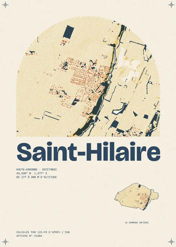 Affiche de Saint-Hilaire, calculée par 123-fr d'après l'IGN