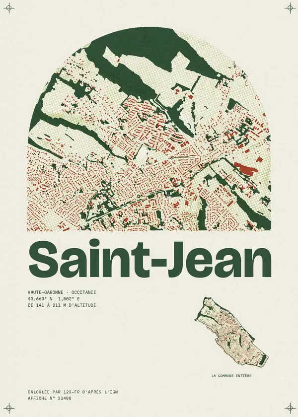 Affiche de Saint-Jean, calculée par 123-fr d'après l'IGN
