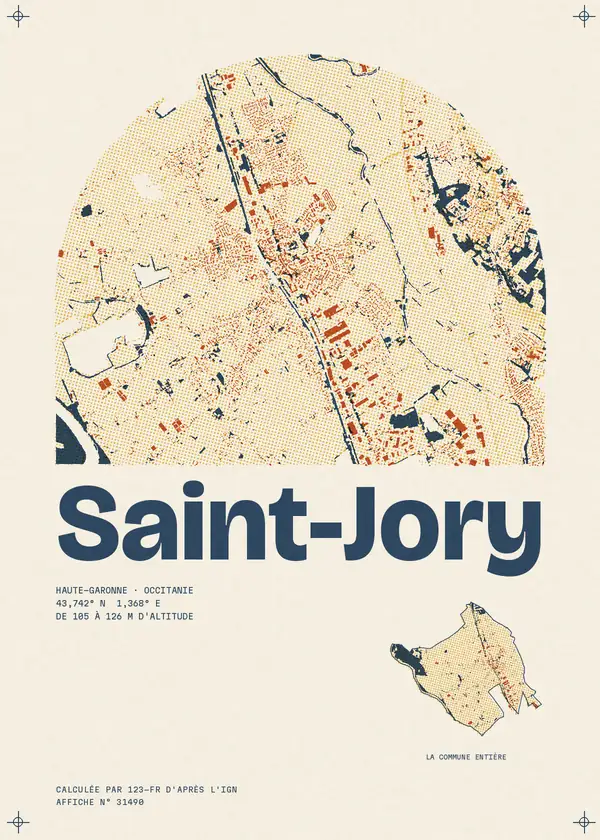 Affiche de Saint-Jory, calculée par 123-fr d'après l'IGN