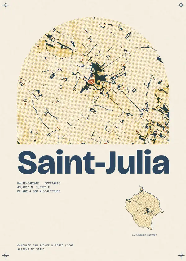 Affiche de Saint-Julia, calculée par 123-fr d'après l'IGN