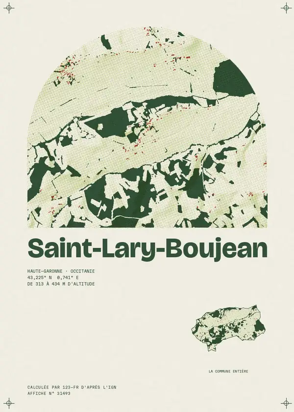 Affiche de Saint-Lary-Boujean, calculée par 123-fr d'après l'IGN