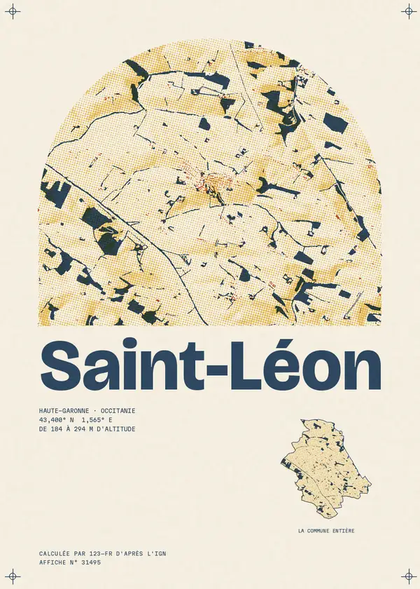 Affiche de Saint-Léon, calculée par 123-fr d'après l'IGN