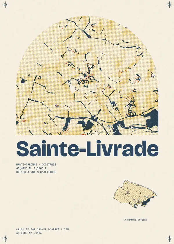 Affiche de Sainte-Livrade, calculée par 123-fr d'après l'IGN
