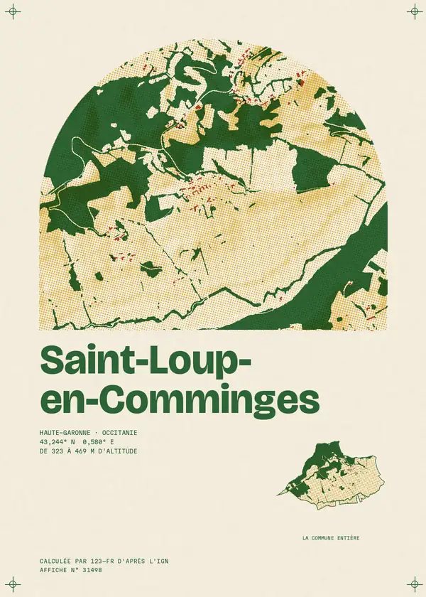 Affiche de Saint-Loup-en-Comminges, calculée par 123-fr d'après l'IGN