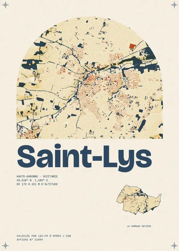 Affiche de Saint-Lys, calculée par 123-fr d'après l'IGN