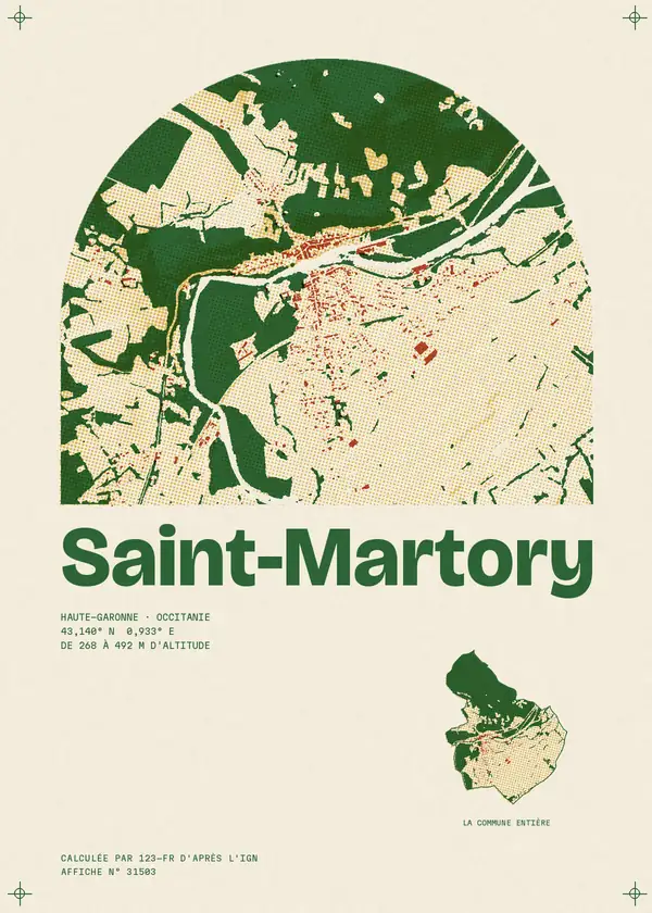 Affiche de Saint-Martory, calculée par 123-fr d'après l'IGN